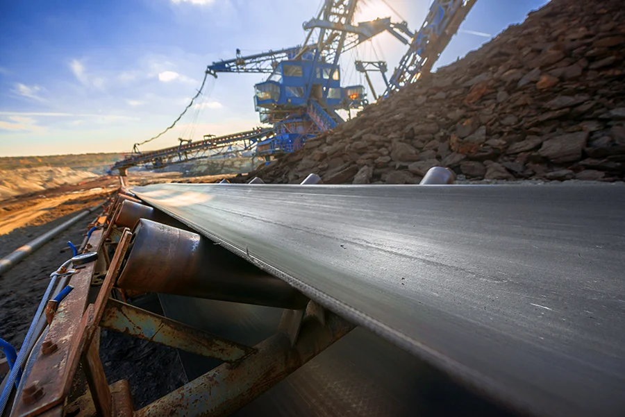Conveyor belt in mining environment