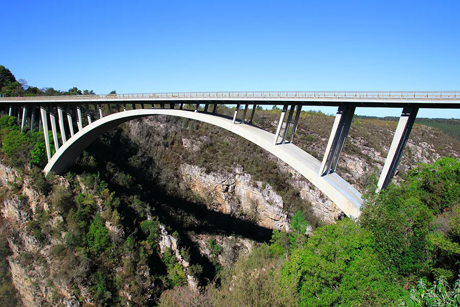 Concrete bridge over valley