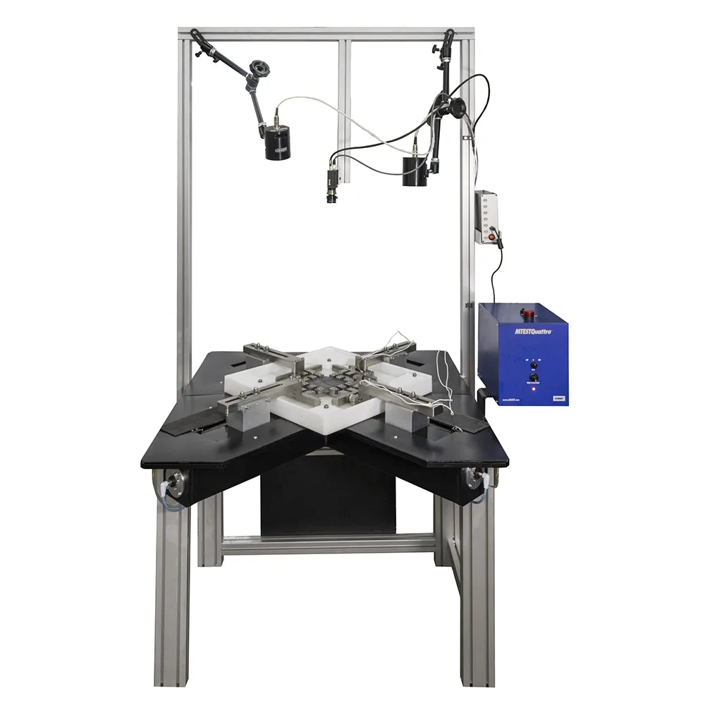Image of eXpert 8600 planar biaxial test system with fluid bath and digital image correlation