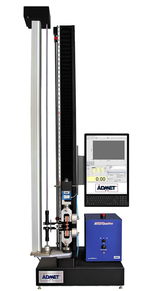 Image of eXpert 7601 XLT universal testing machine with long travel extensometer equipped