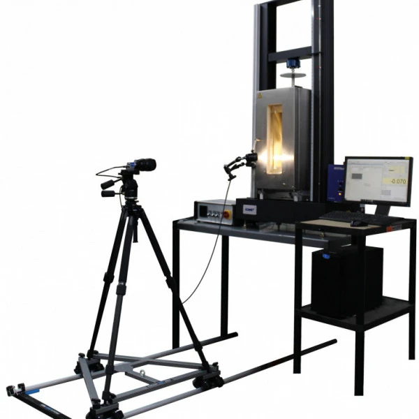 vex-video-extensometer-and-environmental-chamber Image of VeX video extensometer set up with eXpert 2600 and environmental chamber