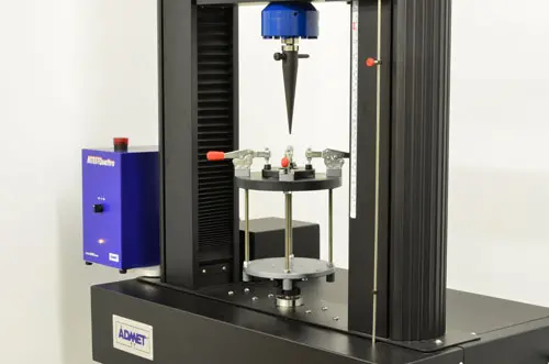 Image of ASTM F1306 puncture fixture on eXpert 2600