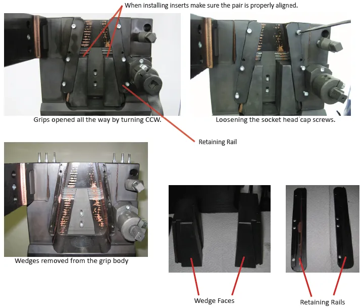 Changing wedge grip faces
