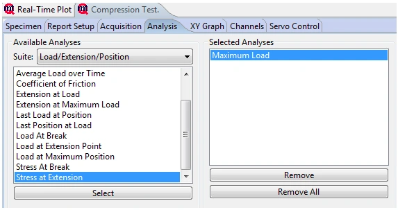 Built-in analyses in MTESTQuattro