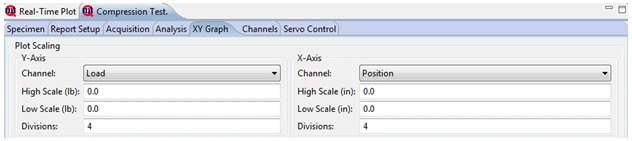 Setting graph channels in MTESTQuattro