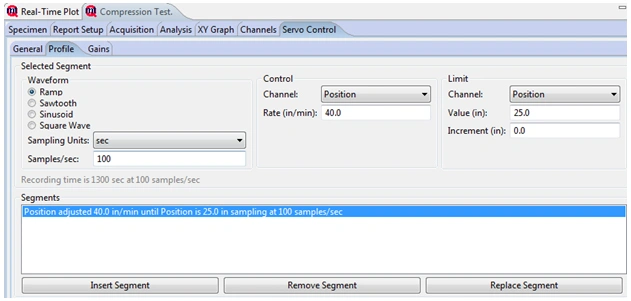 Test profile in MTESTQuattro