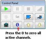 Zeroing channels in the control pannel