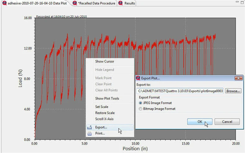 Image of real time plot export