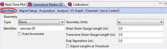 Defining specimen for torsion test