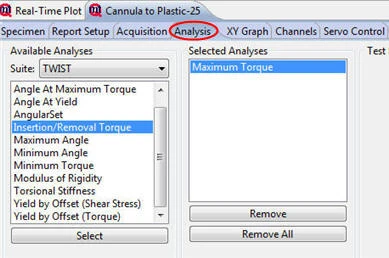 Selecting analysis