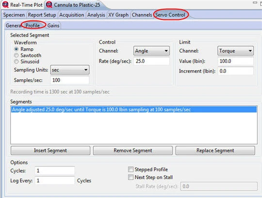 Setting up control profile