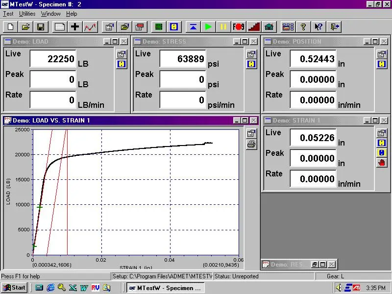 MTESTWindows screen