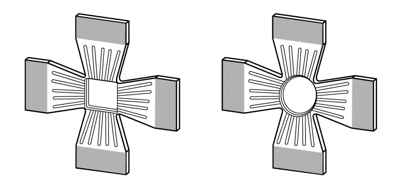 Image of cruciform samples with prepared slits