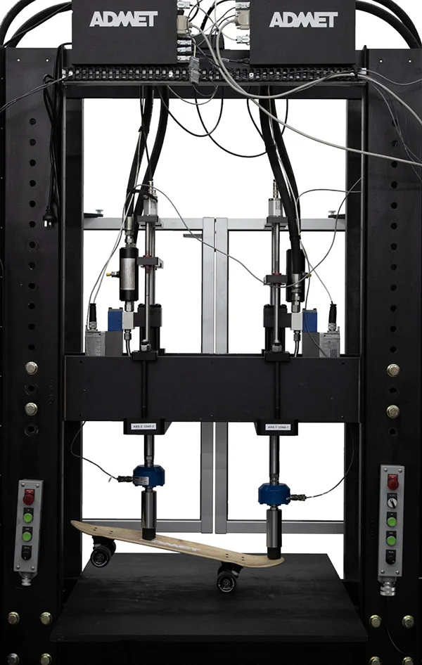 Custom engineered dual actuator fatigue testing system