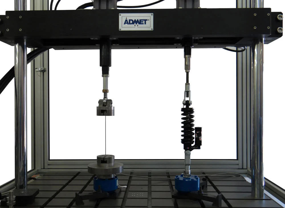 Dual actuator test system testing two components at once