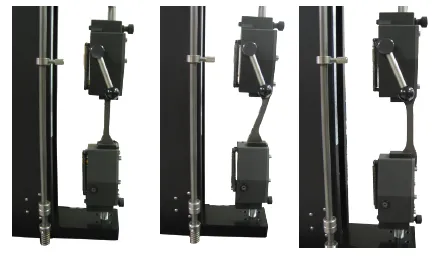 Image showing alignment of a sample in wedge grips