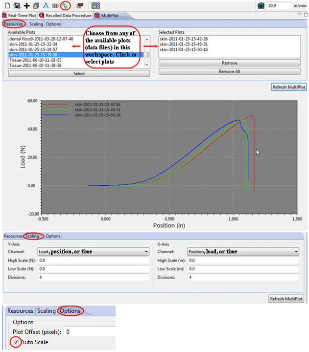 MTESTQuattro graph setup screen