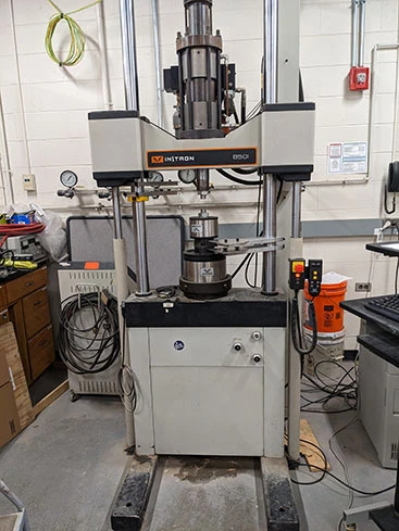 Retrofitted Instron testing machine