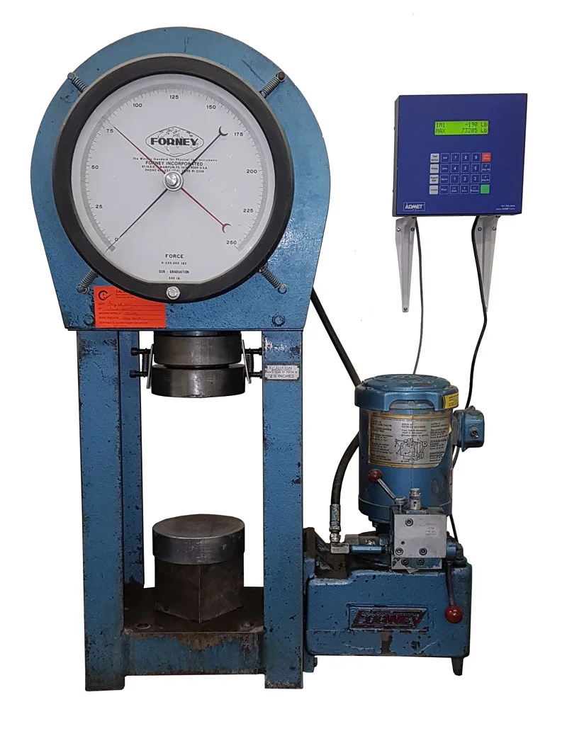 Image of manual concrete testing machine with eP2 digital controller