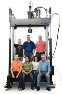 eXpert 1958 wind turbine blade tester with people to show system size