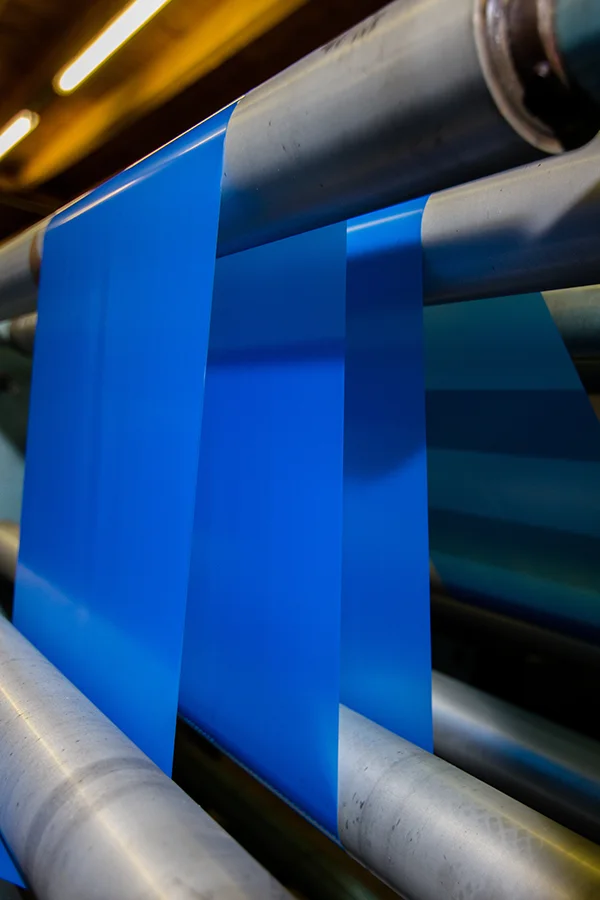 Plastic sheet in rollers