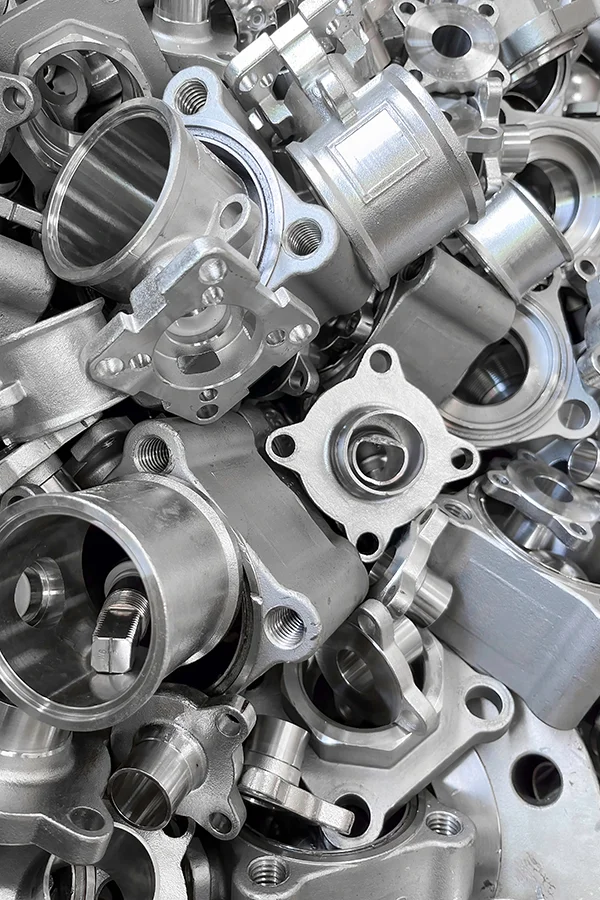 Metal components in a pile