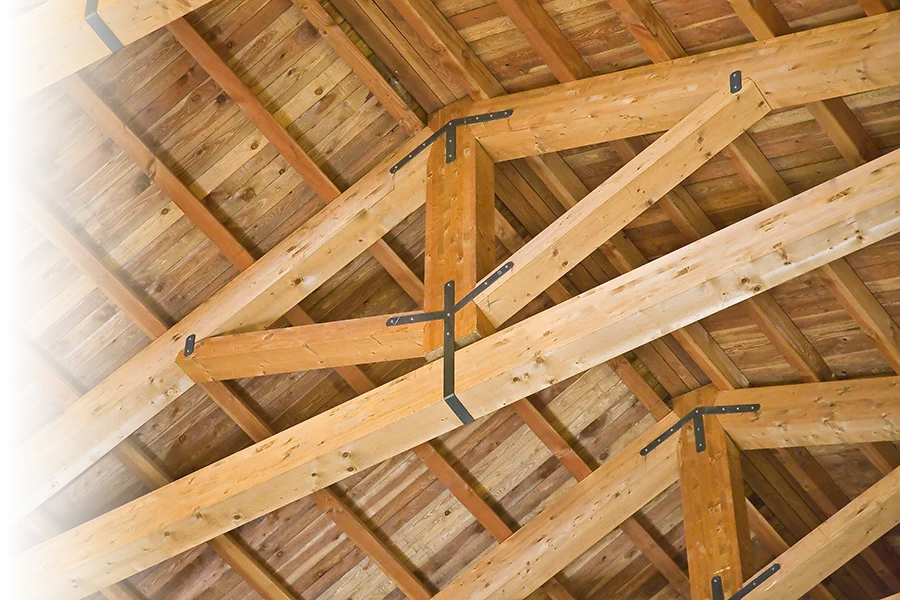 Wooden ceiling beams